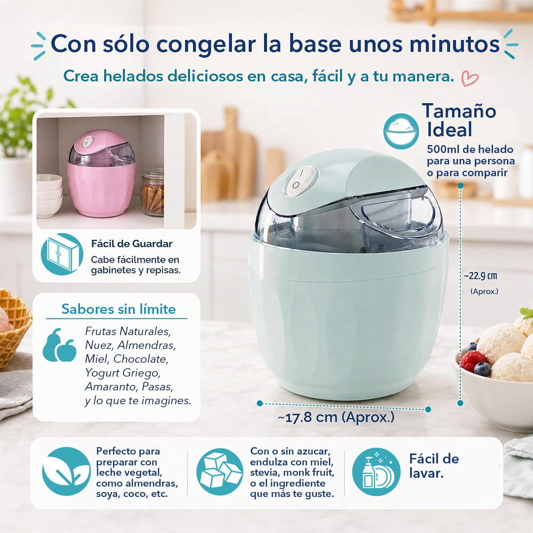 Máquina de Helado Casero 500ml – Freeze & Mix™